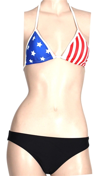 Taylor Swift Owned & Worn American Flag Bikini Top and Black Bottoms