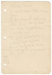 Gregg Allman Circa 1972 Handwritten “Speed Boat” Lyrics (REAL)