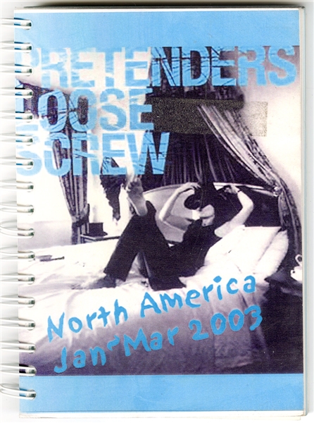 The Pretenders Original 2003 "Loose Screw" Concert Tour Itinerary from a Crew Member