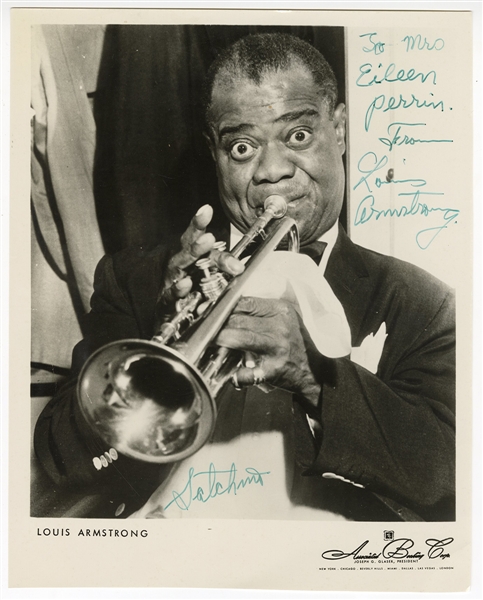 Louis Armstrong "Louis Armstrong and Satchmo" Signed and Inscribed Original Publicity Photograph