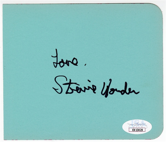 Stevie Wonder Signed Cut (JSA)