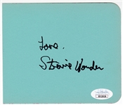 Stevie Wonder Signed Cut (JSA)