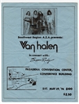Incredibly Rare Van Halen Concert Flyer Dated May 27, 1976 Flyer with Handwritten Setlist Most Likely Done by Eddie Van Halen