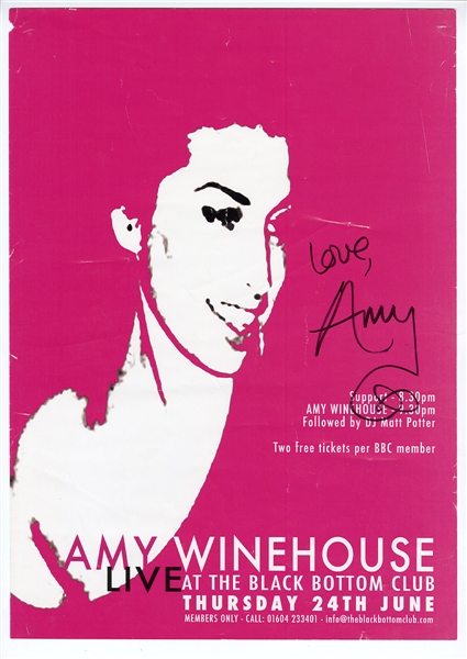 Amy Winehouse Signed Concert Poster (JSA & REAL)