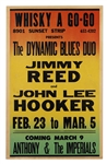 1967 Jimmy Reed John Lee Hooker Whisky A Go-Go West Hollywood Cardboard Poster