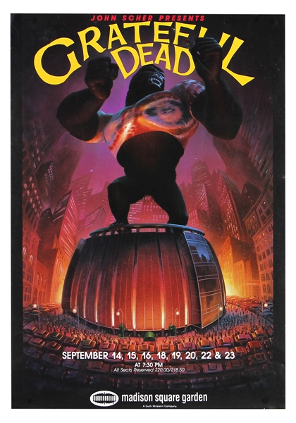 The Grateful Dead Original 1988 Madison Square Garden Concert Poster