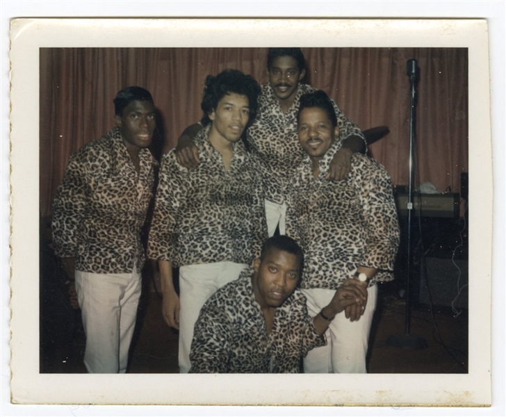 Jimi Hendrix with Curtis Knight and The Squires Original 1966 Snapshot Photograph 