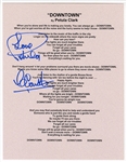 Petula Clark Signed “Downtown” Lyric Sheet