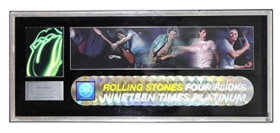 Rolling Stones Original RIAA "Four Flicks" Nineteen Times Platinum Award Display