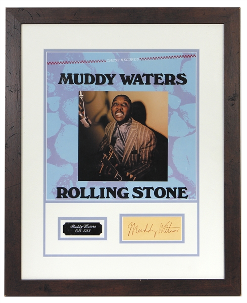 Muddy Waters Signed Cut Display