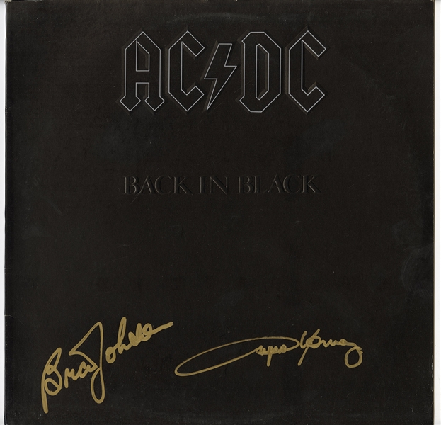 AC/DC Angus Young & Brian Johnson Signed “Back In Black” Album