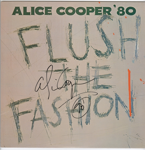 Alice Cooper Signed “Flush the Fashion” Album