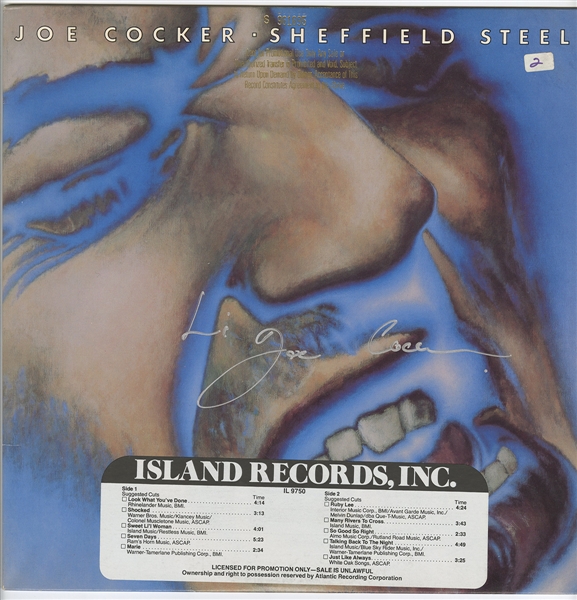 Joe Cocker Signed “Sheffield Steel” & “Jamaica Say You Will” Albums (2)