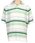 James Brown Owned & Worn Green and White Terry Cloth Leisure Shirt