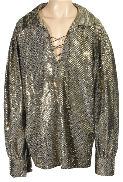 Meat Loaf Stage Worn & Owned Gold Sequin Shirt