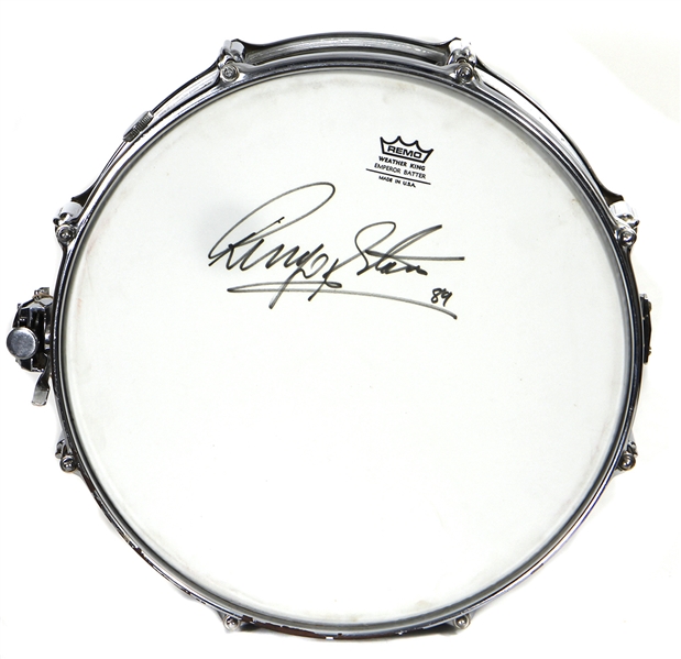 Ringo Starr Signed Remo Snare Drum (REAL)