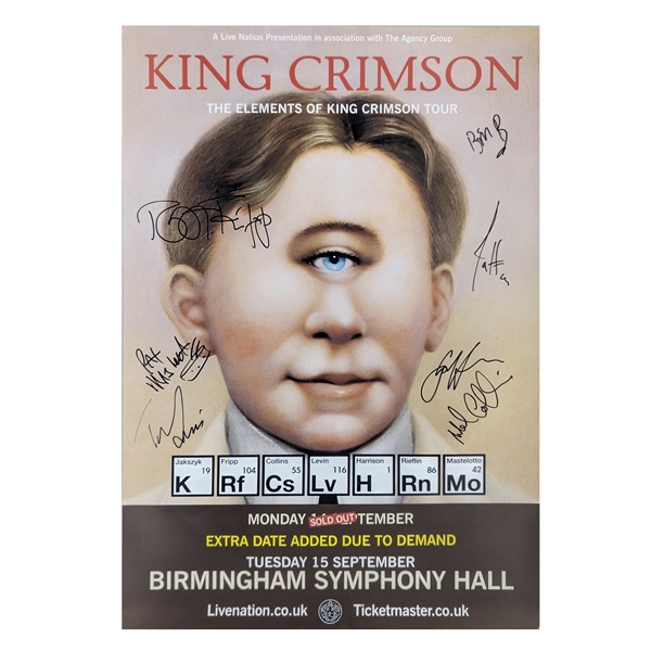 King Crimson Birmingham Symphony Hall Hand Signed Concert Poster 2015