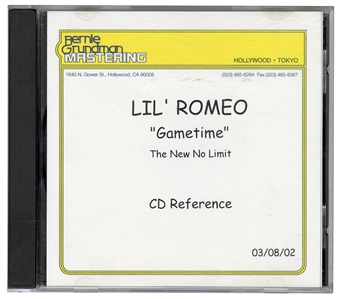 Lil Romeo "Gametime" Bernie Grundman Mastering CD Reference #1 With 5 Unreleased Tracks (No Limit Records)