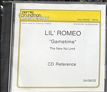 Lil Romeo "Gametime" CD Reference With Unreleased Tracks (No Limit Records).