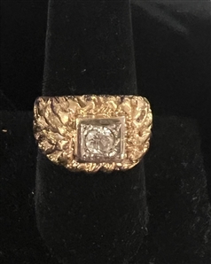 Tupac Shakur Owned and Worn 14Kt Gold and Diamond Ring 