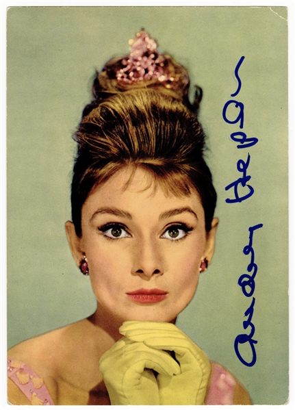 Audrey Hepburn Signed Picture Postcard (JSA)