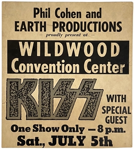 KISS Dressed To Kill Tour July 5, 1975 Wildwood, New Jersey Box Office Concert Poster -- One of the Shows Recorded for the KISS ALIVE Album