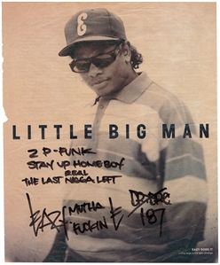 Eazy-E Signed & Incredible Dr. Dre Inscription “Little Big Man” Magazine Photograph (JSA)