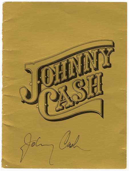 Johnny Cash Signed Original Circa 1975 Concert Tour Program Cover