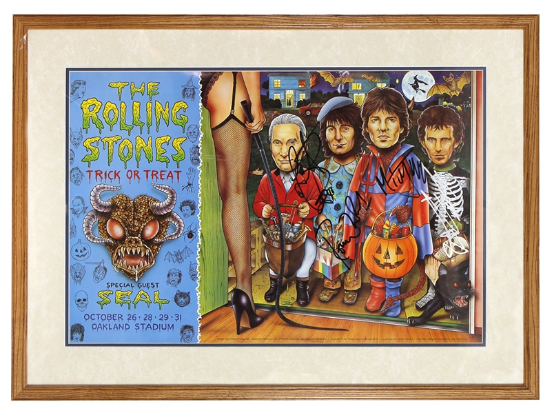 The Rolling Stones Signed 1994 Halloween Concert Poster (REAL)