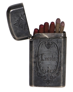 Abraham Lincoln Owned & Used Monogrammed Match Safe with Original Matches (John Lattimer Collection)