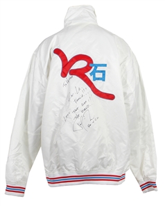 Jay-Z Owned, Worn and Signed Roc-A-Fella Promotional Jacket with Incredible Inscription (JSA)