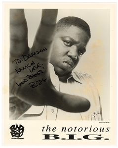 The Notorious B.I.G. Signed Original Bad Boy Entertainment Press Photo - Signed On Day of Death 3/8/1997 (JSA)