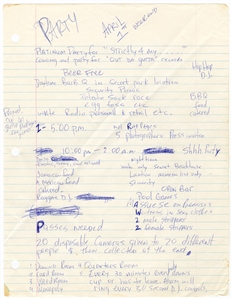 Tupac Shakur Handwritten “SHHH! Break It Down Bash” Party Instructions For “Strictly 4 My N.I.G.G.A.Z” Album Party 