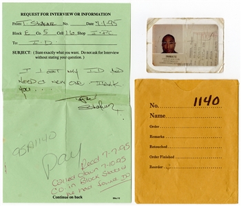 Tupac Shakurs 3/8/1995 New York Department Of Corrections Prison ID Card with Handwritten Letter