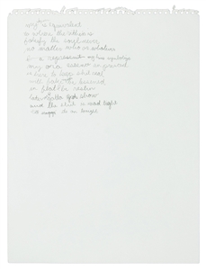 Kanye West "It’s On Tonight" Handwritten Lyrics