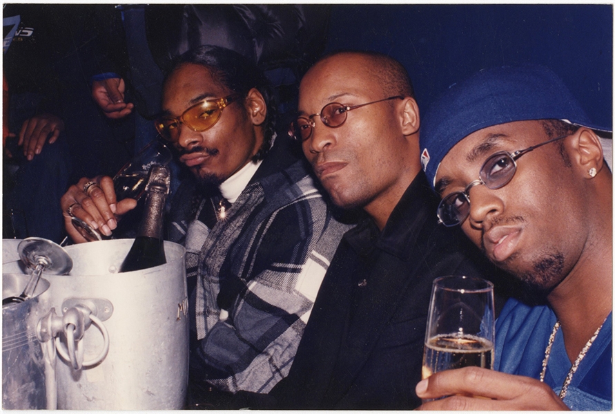 Snoop Dogg, John Singleton & Puff Daddy Original Snapshot on 1/15/1997 by Stella Magloire