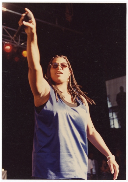 Queen Latifah Original Snapshot Photograph During KMEL 1993 Summer Jam Concert by James Thurman