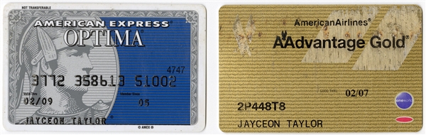 The Game Jayceon Terrell Taylor Original American Express & American Airlines Credit Cards - One Signed on the Back