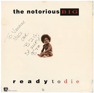 The Notorious B.I.G. Signed “Ready to Die” Album Flat (JSA)
