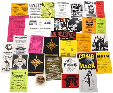 Rare Collection of 19 Hip-Hop Flyers Featuring Wu-Tang Clan & 12 Hip-Hop Stickers Circa 1992-1994
