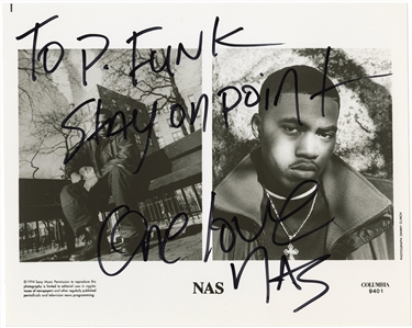 Nas Signed & Inscribed 1994 “Illmatic” Promotional Photograph