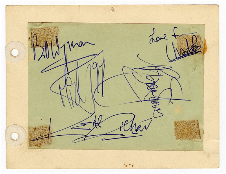 The Rolling Stones With Brian Jones Signed Autograph Book Page (REAL)