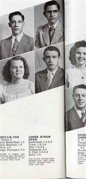 James Dean Signed "Black & Gold" 1949 High School Senior Year Yearbook