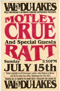 Early Original Motley Crue Concert Poster