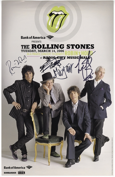 The Rolling Stones Signed Original Robin Hood Foundation Private Benefit Concert Poster (REAL)