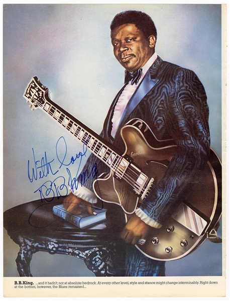 B.B. King Signed Picture Book Page