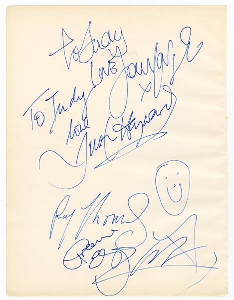 Moody Blues Signed Book Page