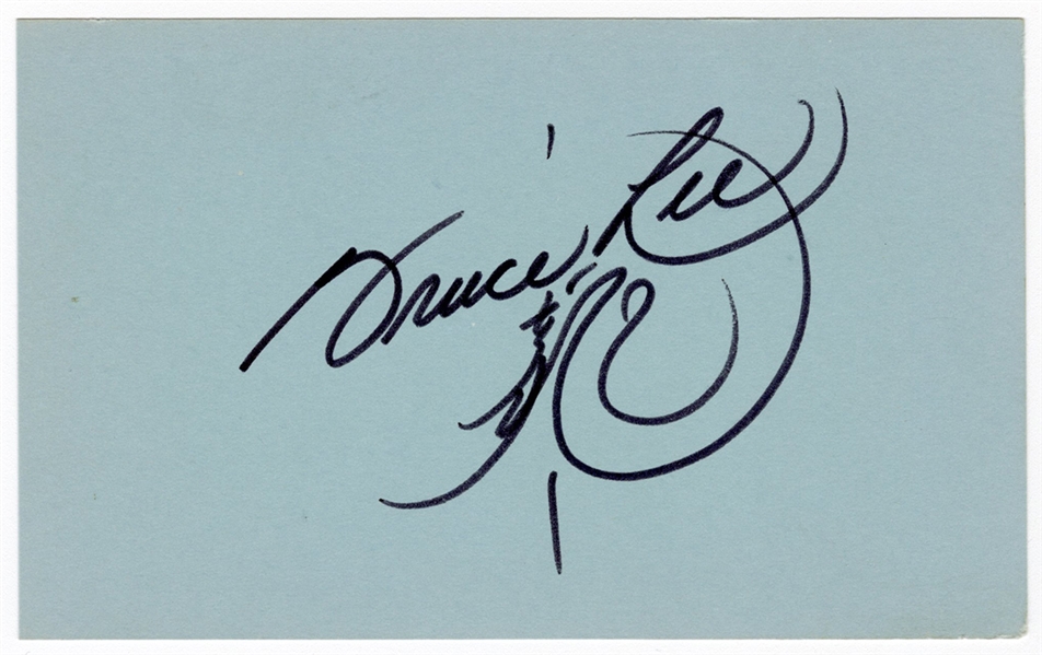 Bruce Lee Signed Index Card (JSA)