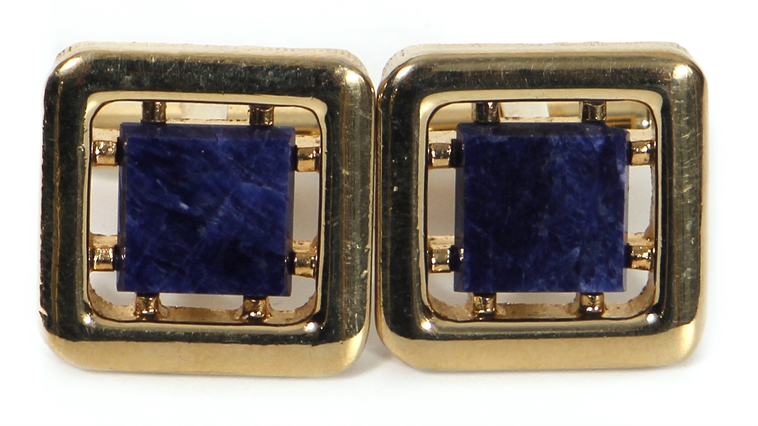 Elvis Presley Owned & Worn Blue Sapphire & Gold Cufflinks