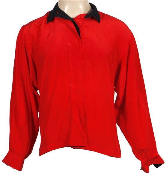 Michael Jackson Owned & Worn Red Long Sleeved Shirt with Rodeo Design on Back (Cascio)